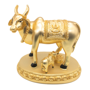 Gold Matt Cow with Calf medium