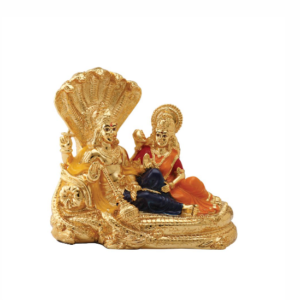 Gold Nilkanth Swami With Flower Medium Base