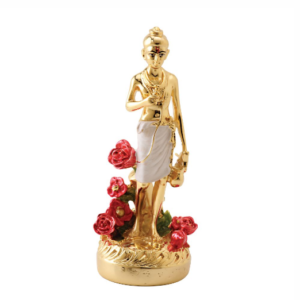 Gold Nilkanth Swami With Flower Base