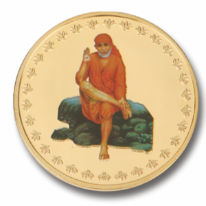 Silver Matt arch Sai Baba With Singashan